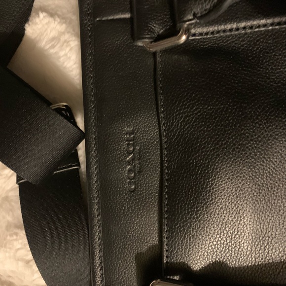 Authentic black leather coach briefcase. - Picture 2 of 2